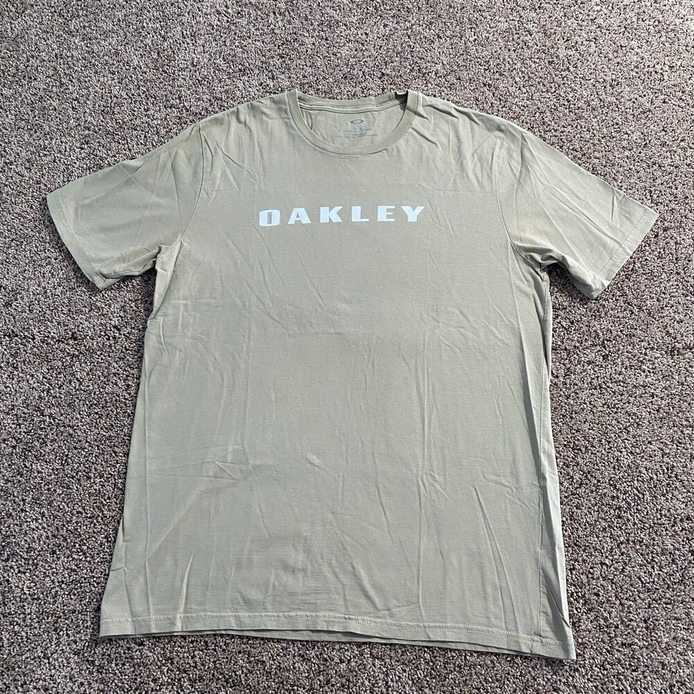 Oakley Spell‎ Out Logo Tan Cotton Blend Shirt Short Sleeve Adult XL